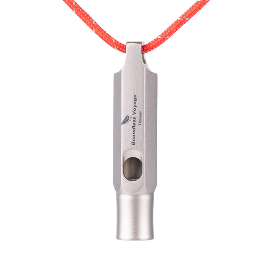 Boundless Voyage Titanium Whistle Emergency Survival Safety Whistles with Lanyard Loud for Outdoor Camping Hiking Coaches Training Sports Keychain Whistle Ti9015O