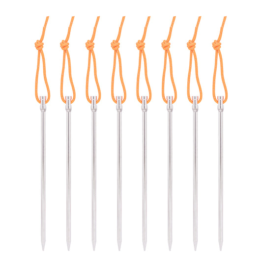 Boundless Voyage 16.5cm Titanium Alloy Tent Stakes | Ultralight Heavy Duty Ground Pegs, Portable Outdoor Camping Accessories, 4Pcs/8Pcs/12Pcs Optional Packs Ti4005P