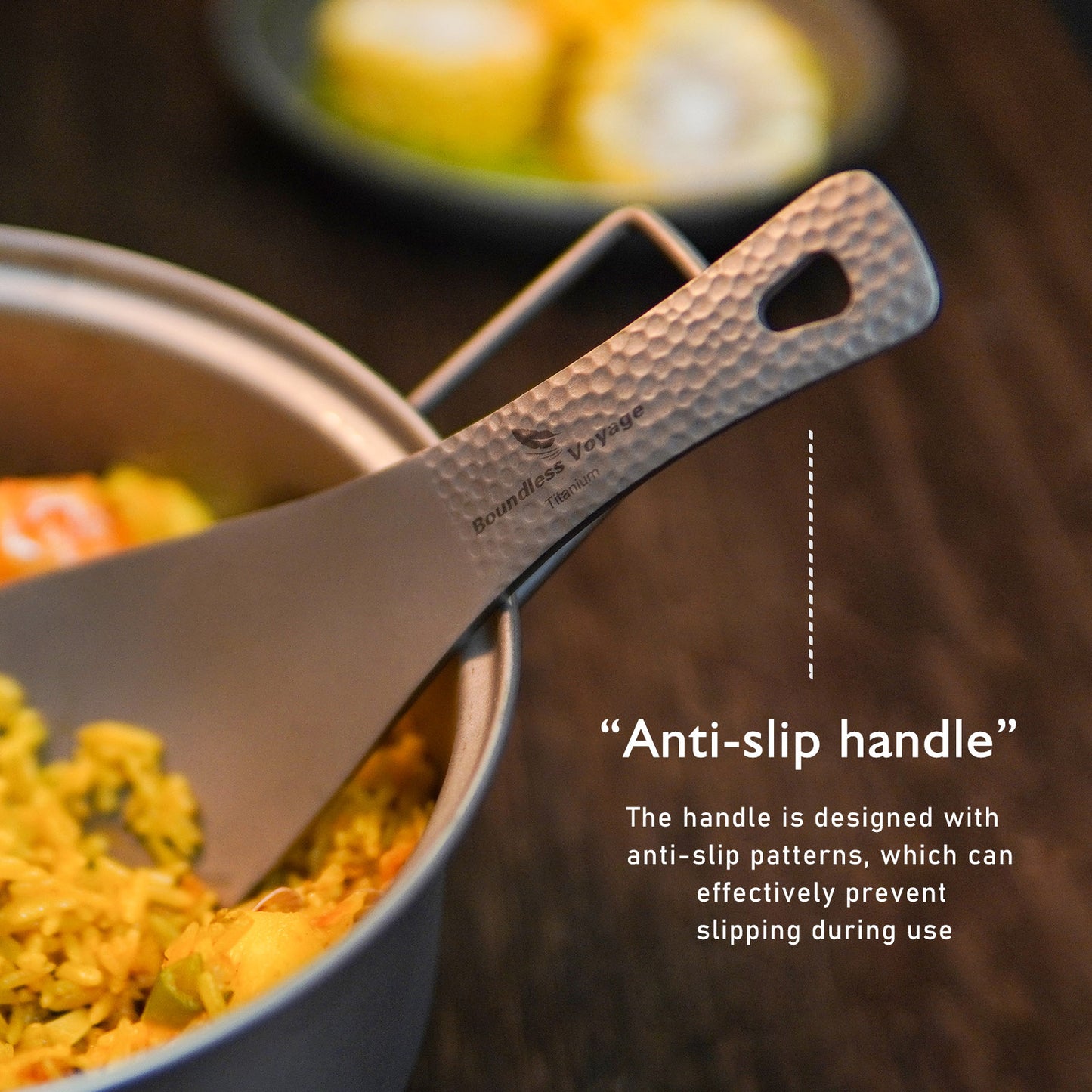 Boundless Voyage Titanium Rice Ladle Outdoor Camping Household Rice Meal Shovel Scoop Spoon Thickened Ti1079T