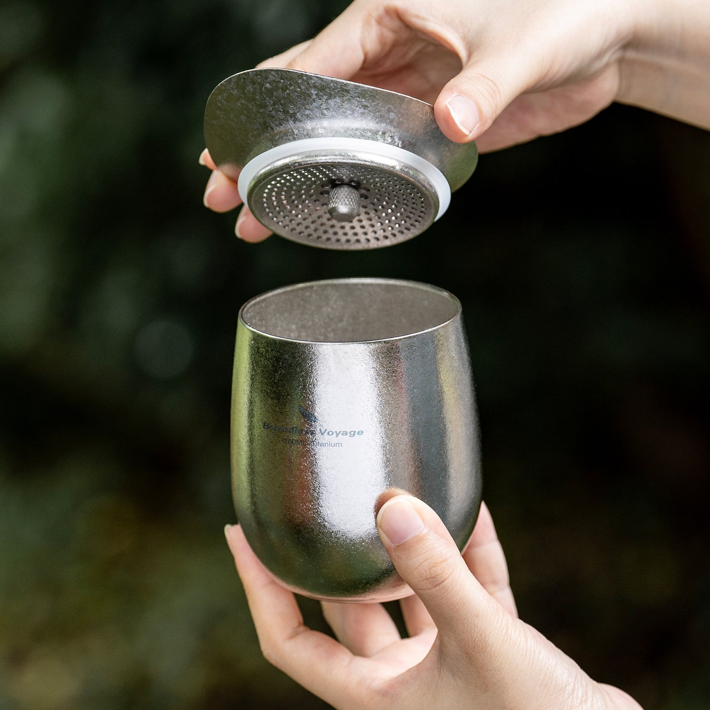 Boundless Voyage Titanium Double-Wall Egg-Shaped Cup 260ml Tea Coffee Mug for Camping Travel Home Ti3084D/Ti3084A