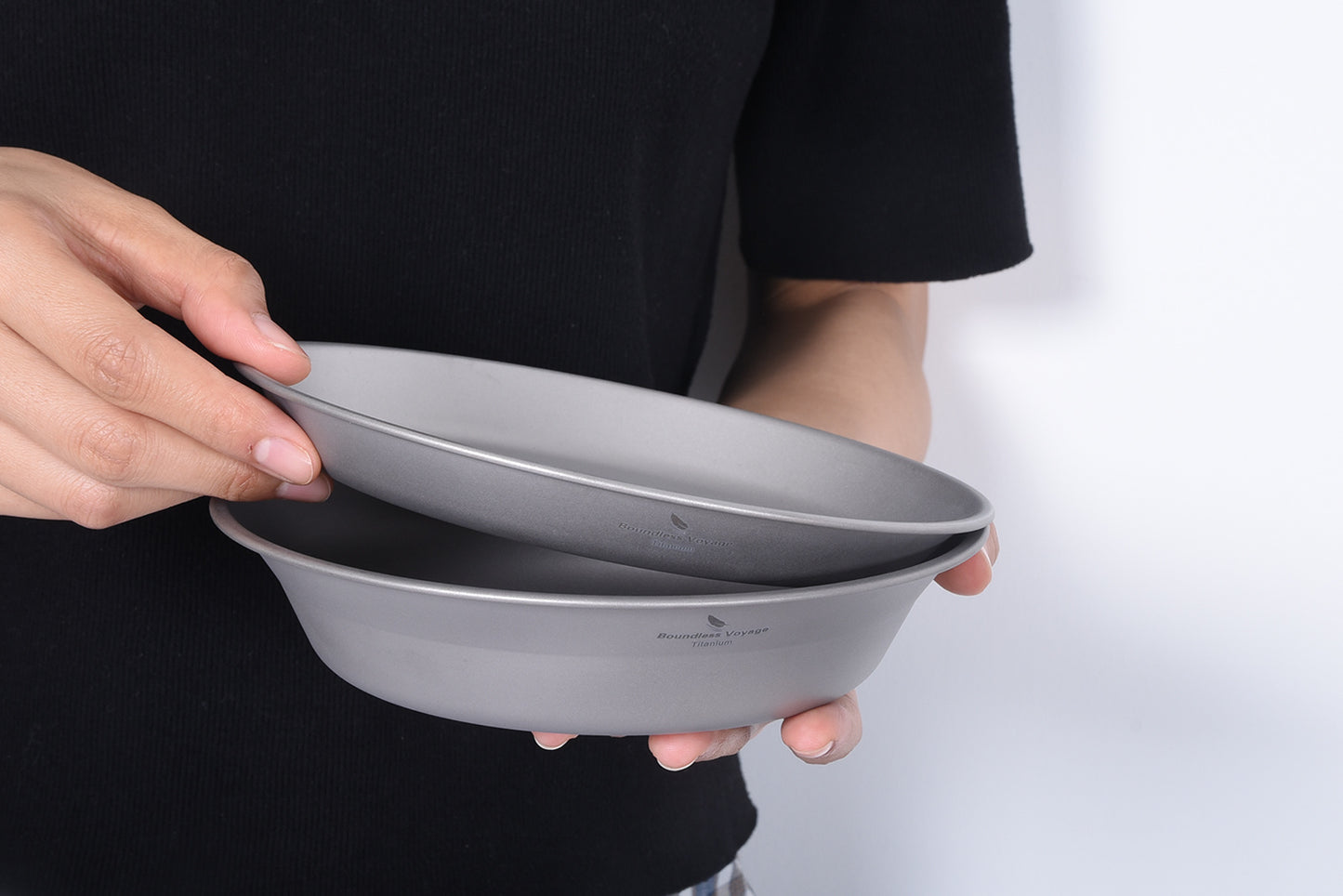Boundless Voyage Ultralight Titanium Bowl and Plate Set, Portable Outdoor Tableware with Carry Bag & Gift Box for Camping, Hiking, Backpacking and Picnic Ti1113T