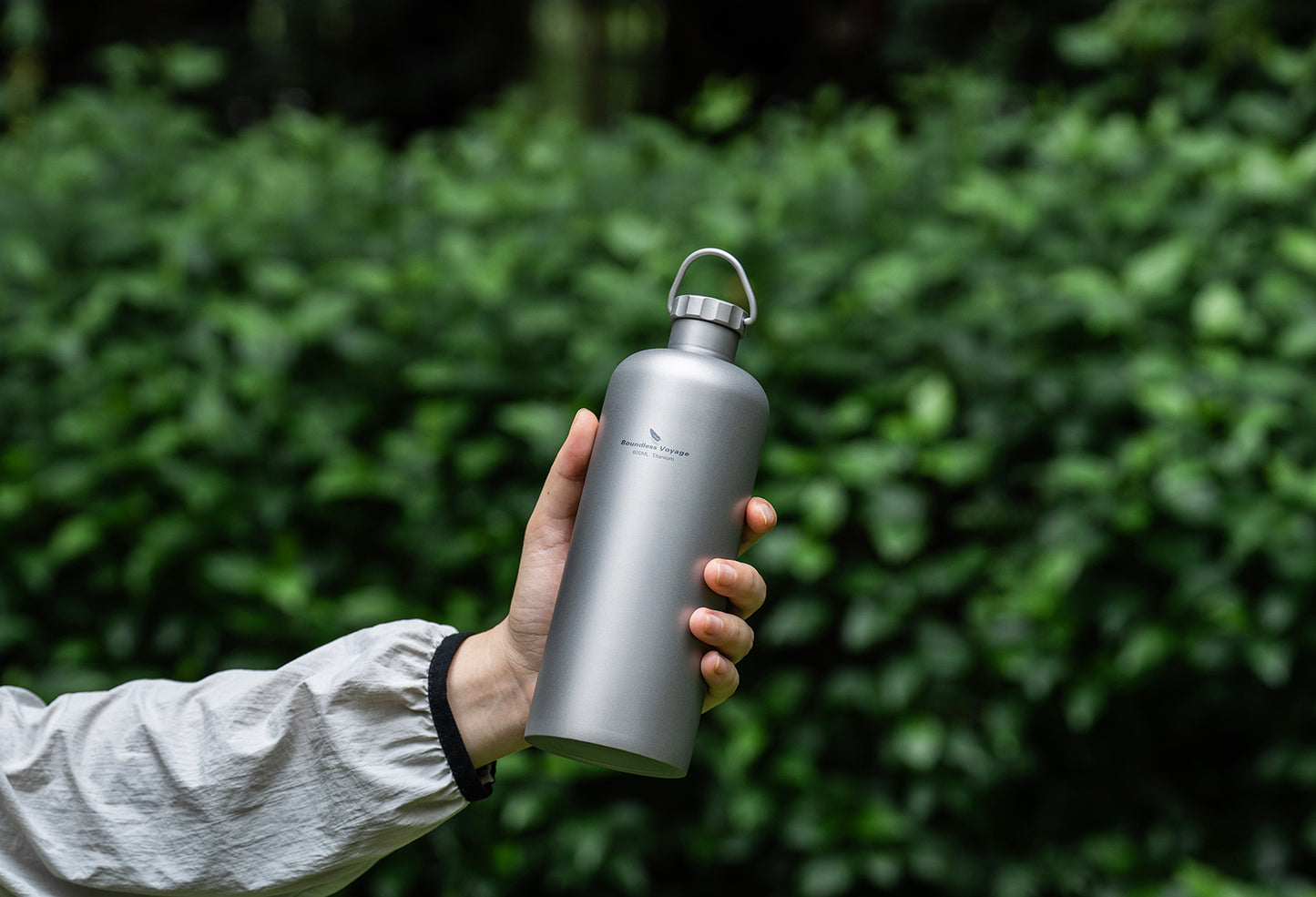 Boundless Voyage Titanium Water Bottle 600ml Ultralight Leak-Proof Lid, Durable & Corrosion Resistant, for Hiking, Camping, Travel & Everyday Use Ti3009D