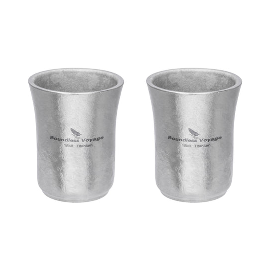 Boundless Voyage 15ml Titanium Shot Glass, Double-Wall Sake Cup for Whiskey Spirits Camping Home Bar Ti3080D