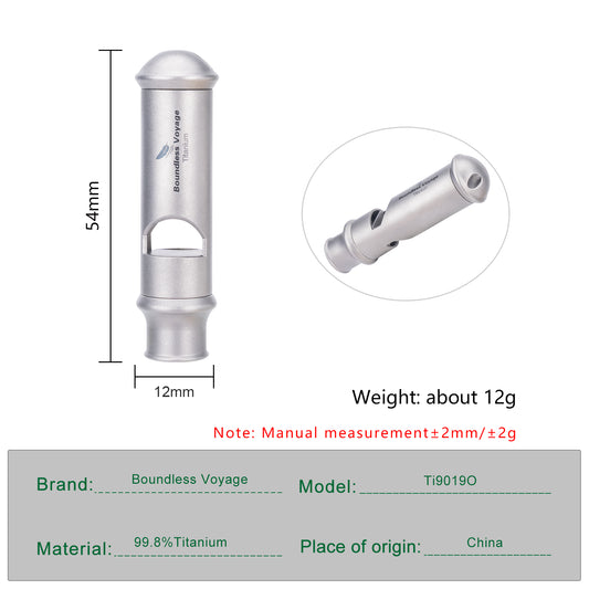 Boundless Voyage Titanium Whistle Emergency Survival Safety Whistles with Lanyard Loud for Outdoor Camping Hiking Coaches Training Sports Keychain Whistle Ti9019O