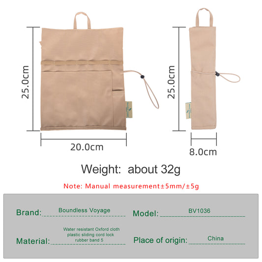 Boundless Voyage 7‑Hole Oxford Organizing Bag, Water‑Resistant Portable Storage Pouch for Tableware, Chopsticks, Straw, Knife, Fork, Spoon and Tent Pegs for Outdoor Camping and Daily‑Use BV1036