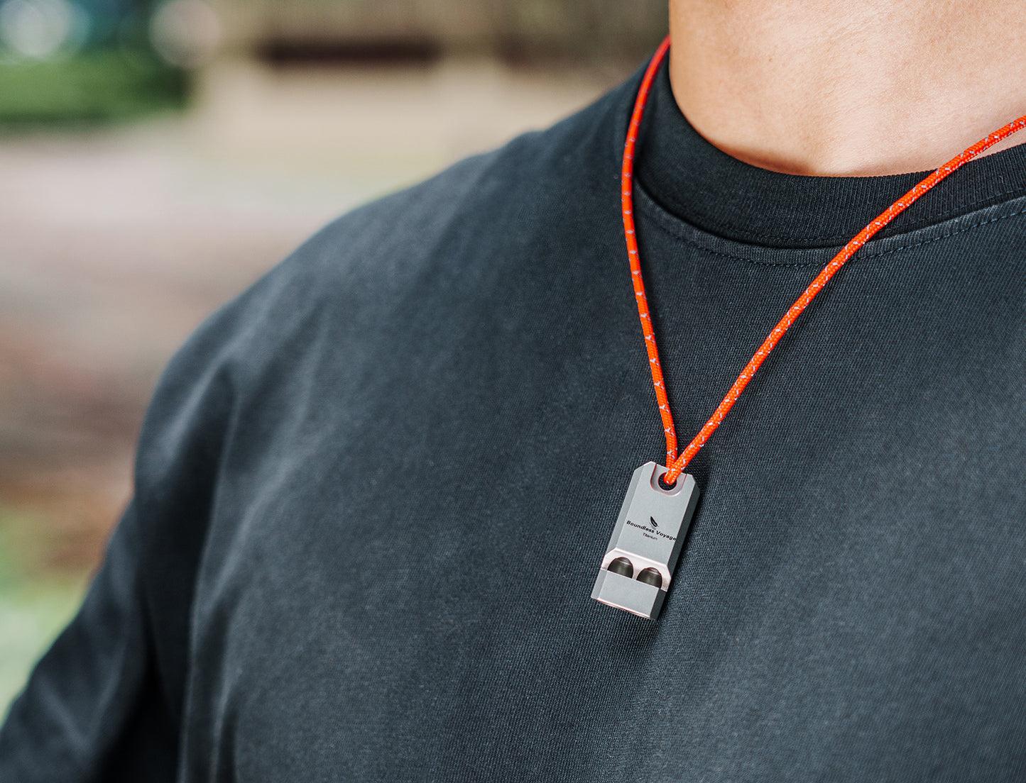 Boundless Voyage Titanium Whistle Emergency Survival Safety Whistles with Lanyard Loud for Outdoor Camping Hiking Coaches Training Sports Keychain Whistle Ti9021O