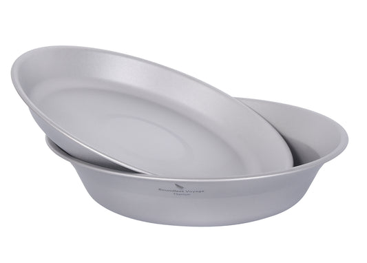 Boundless Voyage Ultralight Titanium Bowl and Plate Set, Portable Outdoor Tableware with Carry Bag & Gift Box for Camping, Hiking & Backpacking Ti1113T