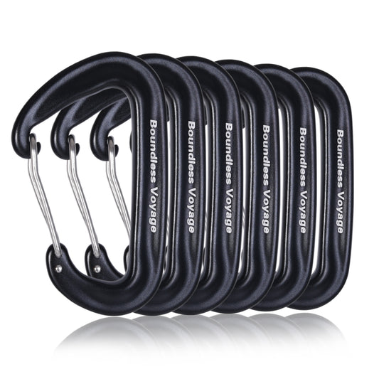 Boundless Voyage Aluminum‑Alloy Carabiners, 2Pcs /4Pcs /6Pcs Spring‑Loaded Utility Clips in Blue, Red, Black for Outdoor Camping, Keychains and Daily‑Use BV1026