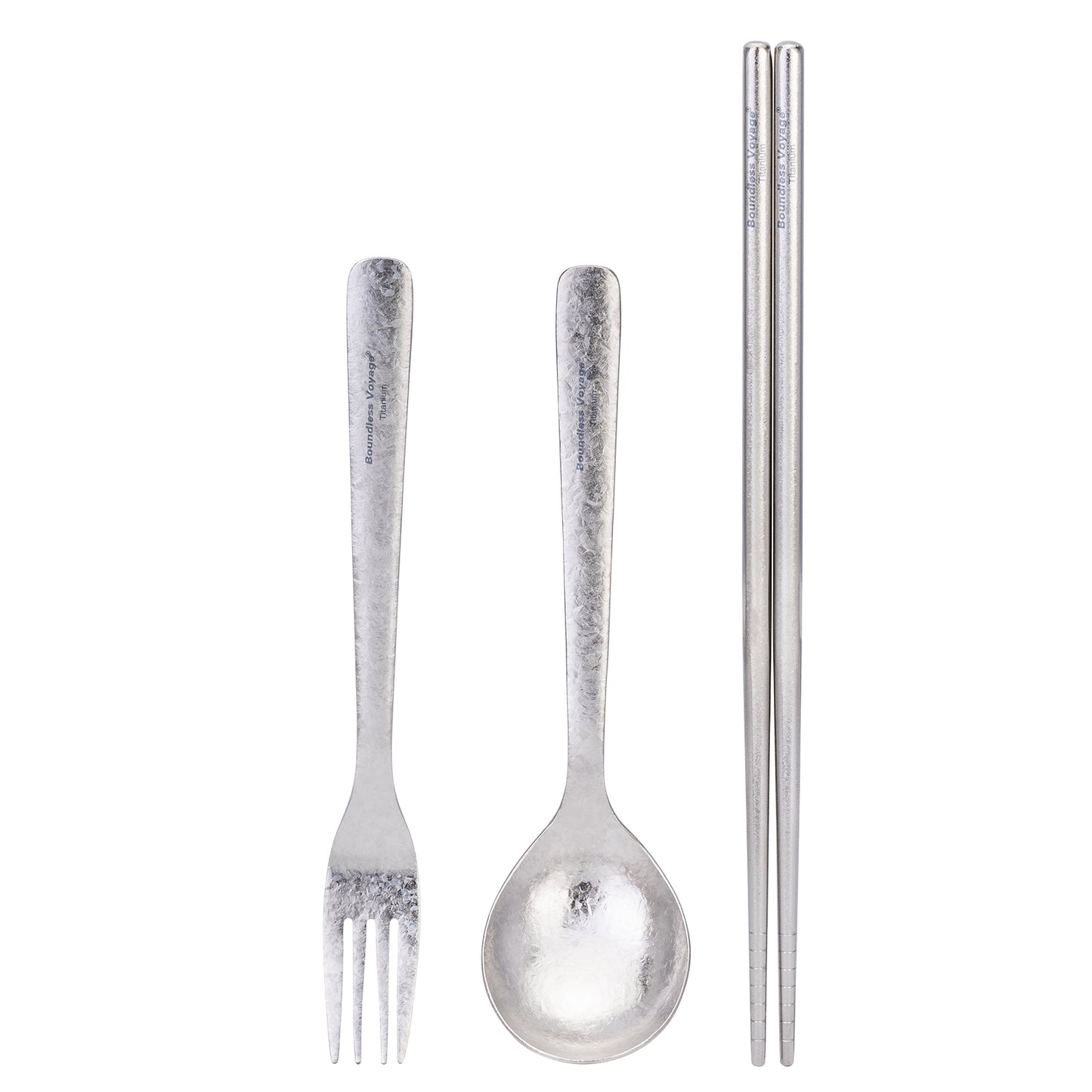 Boundless Voyage Titanium Spoon Fork Chopsticks Set, Ultralight Portable Outdoor Camping Cutlery for Soup Daily Meals Ti1068T-Ti1071T