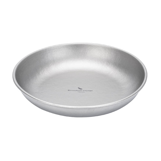 Boundless Voyage Pure Titanium Round Plate with Sand-Blast Matte Finish | Lightweight Portable Camping Tableware S/M/L Single & 3Pcs Set for Outdoor Travel Home Ti1101T-Ti1104T