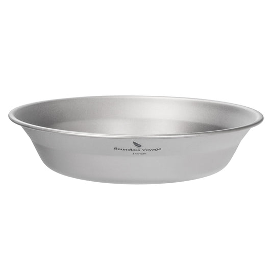 Boundless Voyage Titanium Camping Bowl and Plate Ultralight Outdoor Tableware with Carry Bag for Hiking Backpacking Ti1111T/Ti1112T/Ti1113T