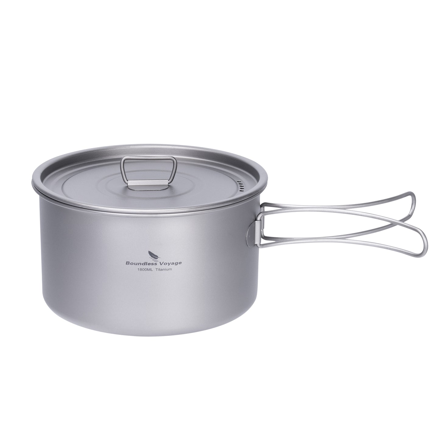 Boundless Voyage Lightweight 1800ml Titanium Pot Outdoor Portable Cooking Set hiking Backpacking Pot for Hiking Trekking Picnic Fishing Mountaineering Ti2107C