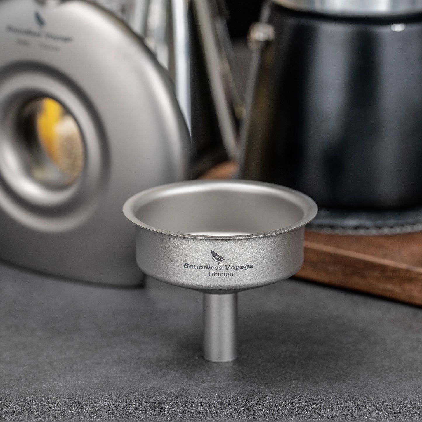 Boundless Voyage Titanium Funnel Flagon Accessories Multi-use Kitchen Funnel for Transferring Liquid, Fluid, Cooking Oils, Jam & Powder Ti3075D