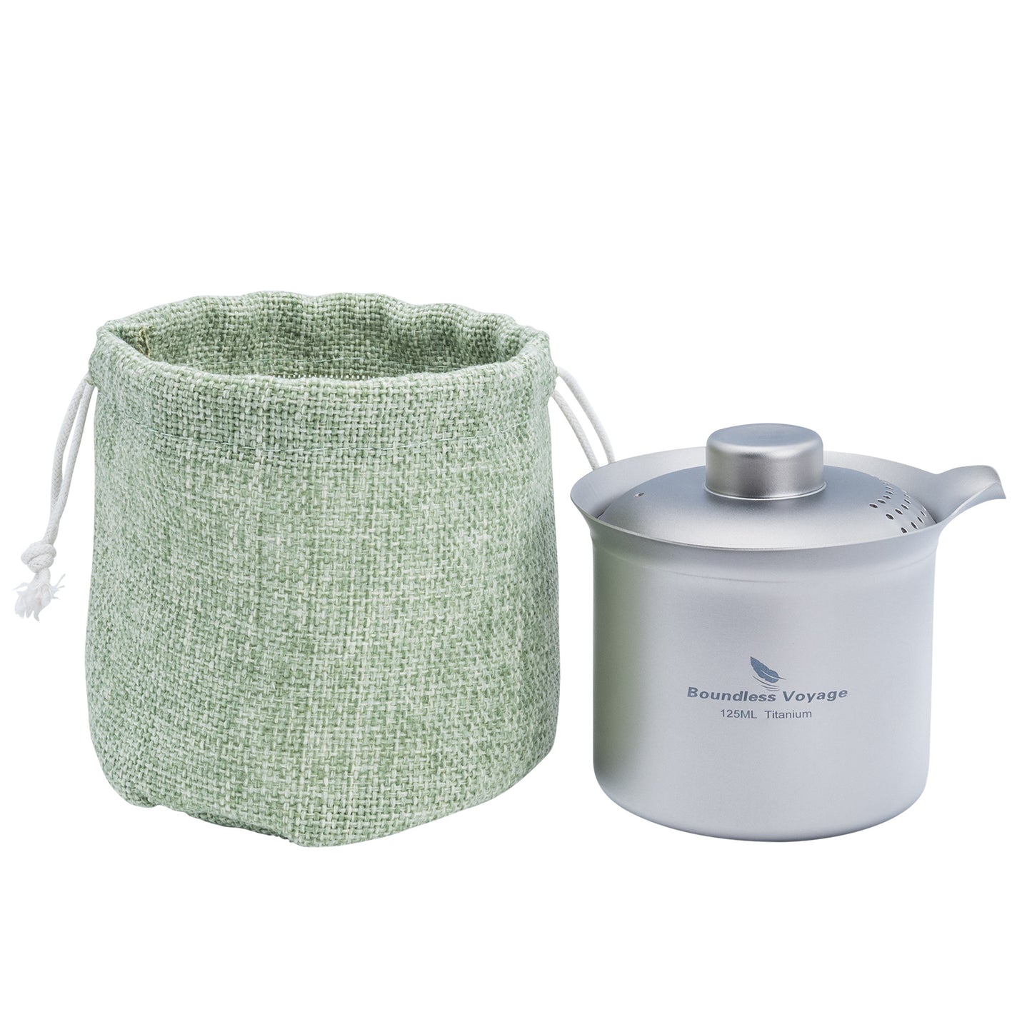 Boundless Voyage Titanium Tea Maker 125ml Double-Wall Anti-Scald Filter Lid, Solo or Set with 3 Mini Cups Ti3145D Ti3149D