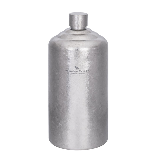 Boundless Voyage Pure Titanium Wine Flask 500ml/1000ml Whiskey Bottle Leakproof Portable Liquor Spirit Flask for Outdoor & Travel, Camping, Hiking for Men, Coating Free, Narrow-Mouth Ti3268D-Ti3269D