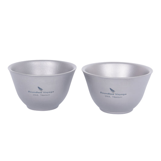 Boundless Voyage 35ml Double-Wall Titanium Sake & Kung Fu Tea Cup, Portable Mini Mug Ti3205D