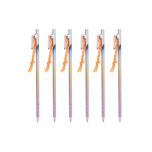 Boundless Voyage Pure Titanium Alloy Tent Stakes 6Pcs | Multi-Size Portable Tent Peg Nails, 20cm/24cm/30cm/35cm/40cm Heavy Duty Outdoor Accessories for Camping, Picnic, Hiking & Backpacking Ti4013P