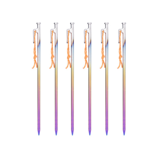 Boundless Voyage 6Pcs Titanium Alloy Tent Stakes | Multi-Size Portable Tent Peg Nails 24cm/30cm/35cm/40cm, Heavy Duty Outdoor Gear for Camping, Picnic, Hiking & Backpacking Ti4016P
