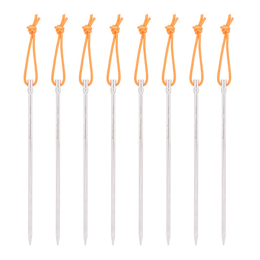 Boundless Voyage 20cm Titanium Alloy Tent Stakes | Ultralight Heavy Duty Ground Pegs, Portable Outdoor Camping Accessories, 6Pcs & 8Pcs Optional Sets Ti4006P