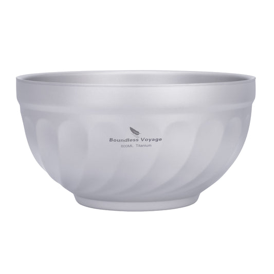 Boundless Voyage 500ml/800ml Sandblasted Double-Wall Pure Titanium Bowl, Ultralight Portable Dinnerware for Rice, Soup, Oatmeal, Yogurt, Camping & Travel Ti1168T-Ti1170T