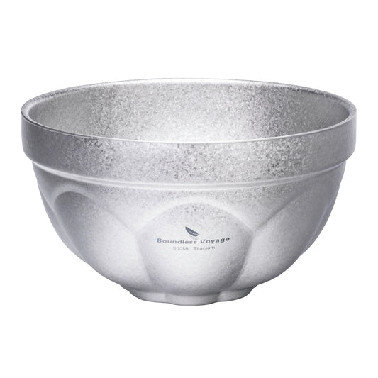 Boundless Voyage Crystallized Double Walled Pure Titanium Bowl 500ml / 800ml | Ultralight Durable Portable Serving Tableware for Rice, Soup, Oatmeal, Yogurt, Camping & Travel Ti1171T-Ti1173T