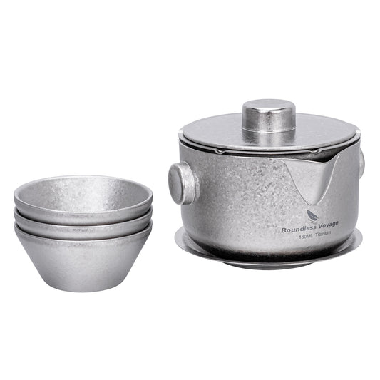 Boundless Voyage 180ml Crystalline Titanium Tea Maker with Filter & Lid, Double-Wall Anti-Scald Teapot Ti3136D