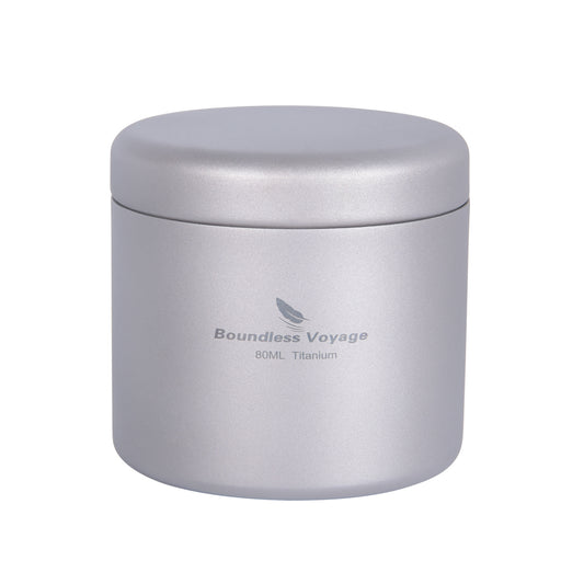 Boundless Voyage Titanium Tea Caddy Canister, Portable Food Storage Jar for Tea, Coffee & Spices Ti3200D/Ti3208D-Ti3210D