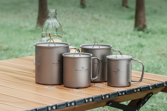 Boundless Voyage multi-size titanium camping cups for hiking and outdoor camping