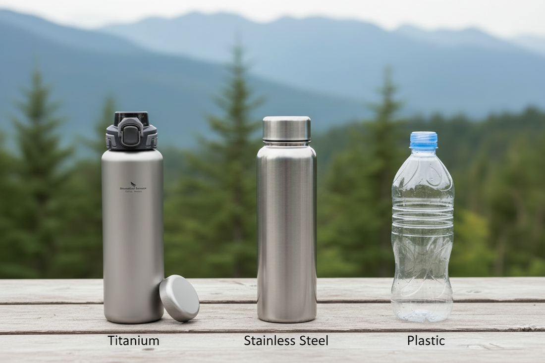 Titanium water bottle vs stainless steel vs plastic — health and durability comparison