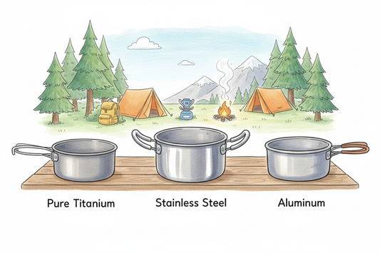 Titanium vs stainless steel vs aluminum cookware comparison for camping