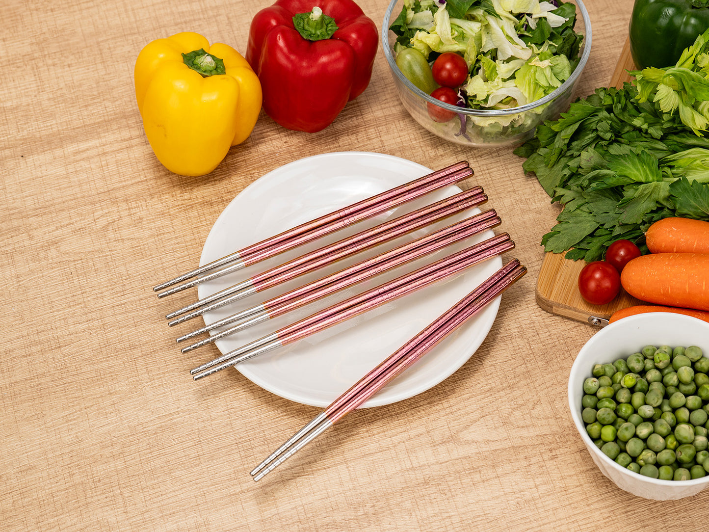 Boundless Voyage 8 Pairs Colorful Pure Titanium Chopsticks | Ultralight Non-Slip Reusable Tableware for Rice, Noodles, Tofu & Meatballs, Camping, Hiking & Daily Home Use Ti1006T