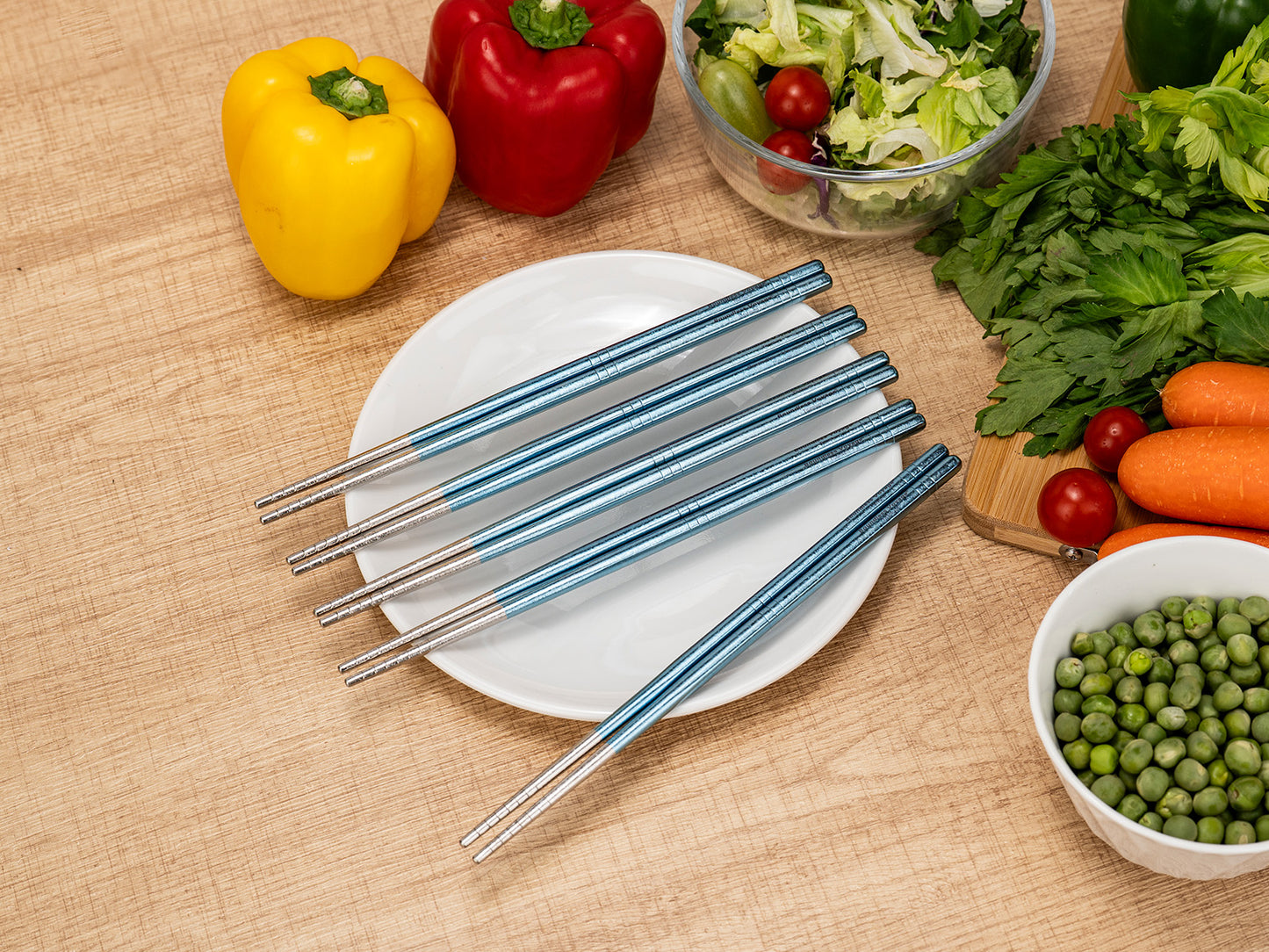 Boundless Voyage 8 Pairs Colorful Pure Titanium Chopsticks | Ultralight Non-Slip Reusable Tableware for Rice, Noodles, Tofu & Meatballs, Camping, Hiking & Daily Home Use Ti1006T