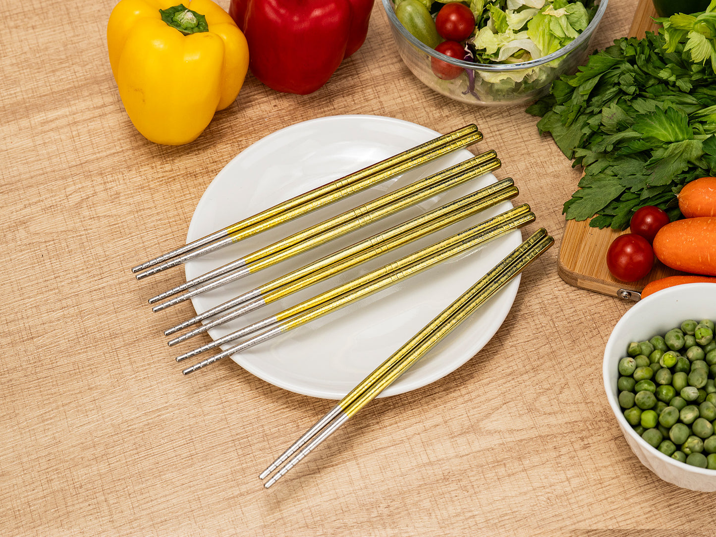 Boundless Voyage 8 Pairs Colorful Pure Titanium Chopsticks | Ultralight Non-Slip Reusable Tableware for Rice, Noodles, Tofu & Meatballs, Camping, Hiking & Daily Home Use Ti1006T