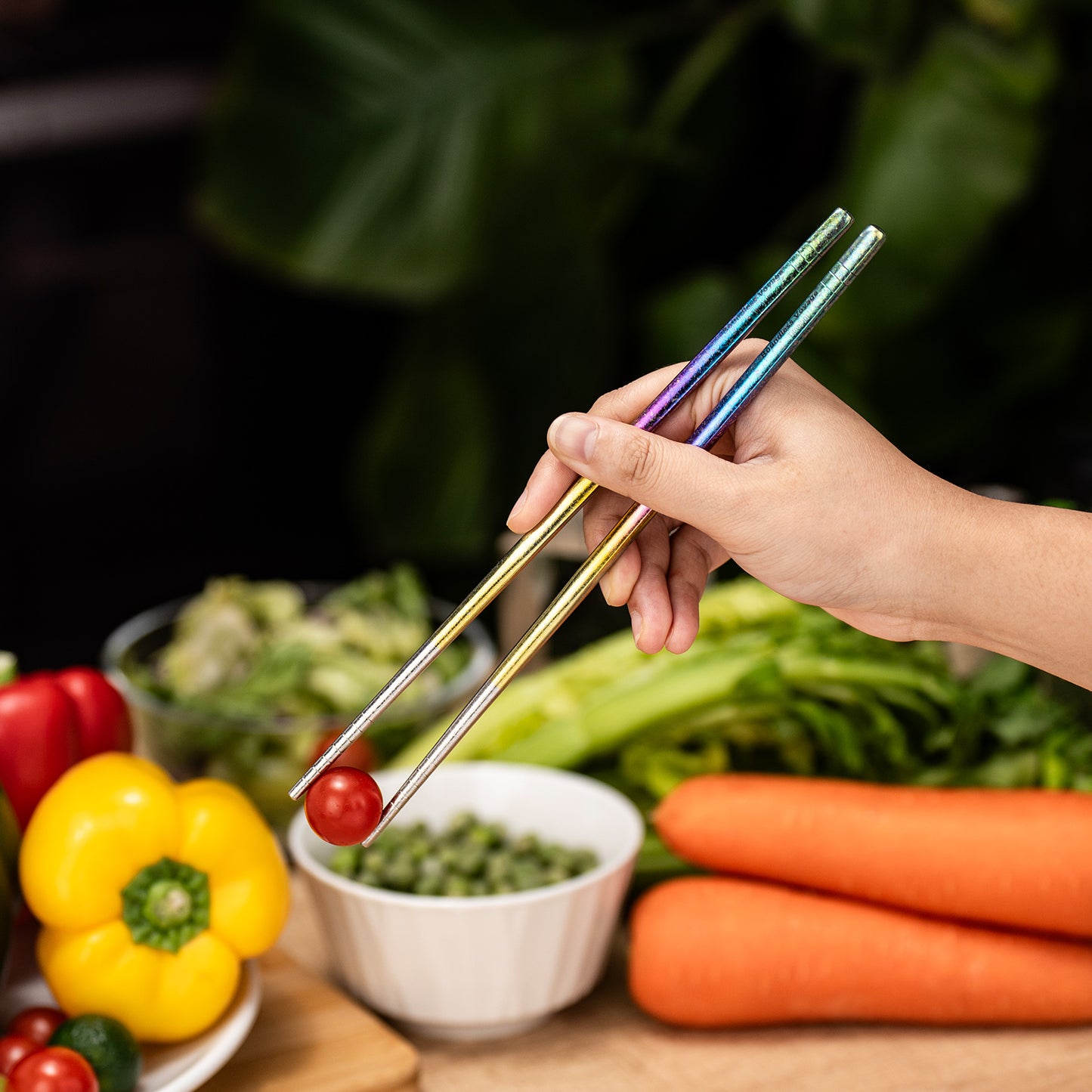 Boundless Voyage 8 Pairs Colorful Pure Titanium Chopsticks | Ultralight Non-Slip Reusable Tableware for Rice, Noodles, Tofu & Meatballs, Camping, Hiking & Daily Home Use Ti1006T