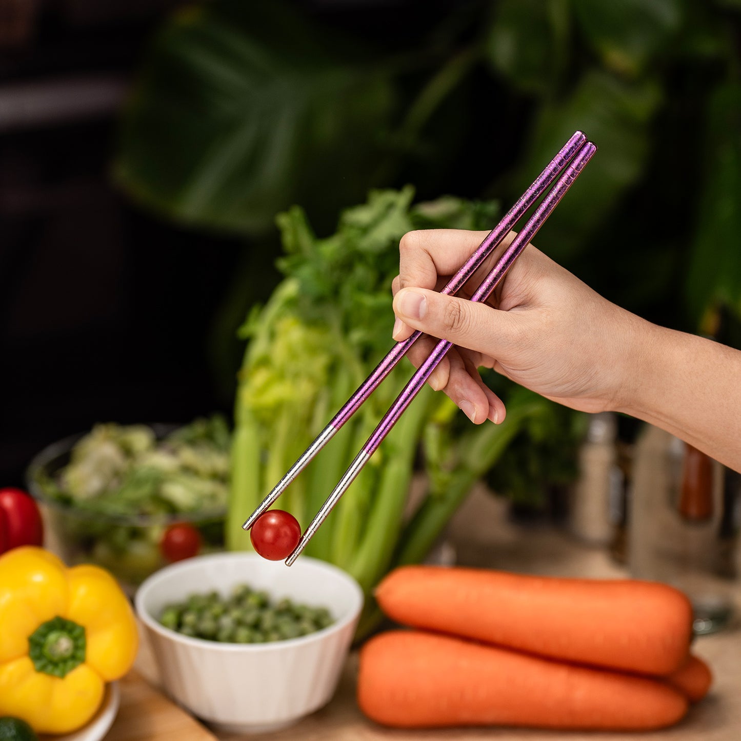 Boundless Voyage 8 Pairs Colorful Pure Titanium Chopsticks | Ultralight Non-Slip Reusable Tableware for Rice, Noodles, Tofu & Meatballs, Camping, Hiking & Daily Home Use Ti1006T