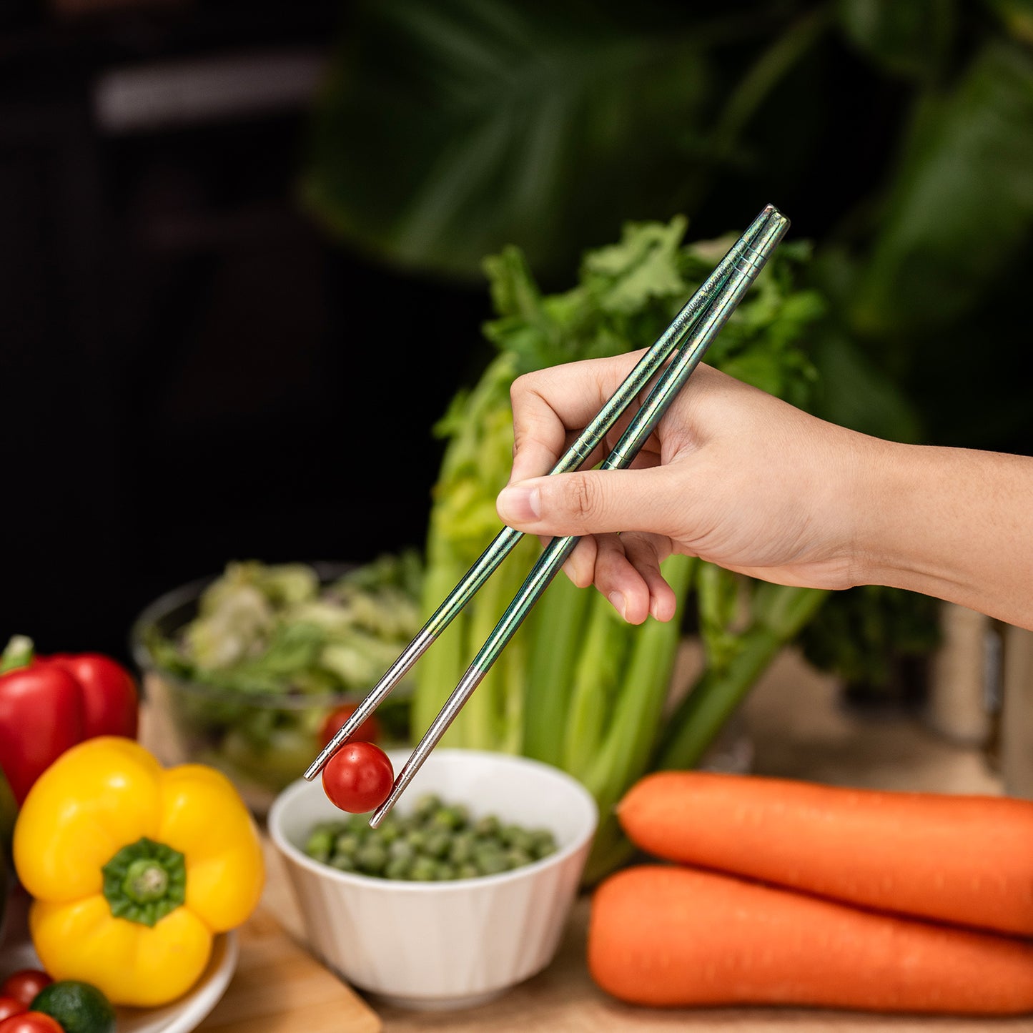 Boundless Voyage 8 Pairs Colorful Pure Titanium Chopsticks | Ultralight Non-Slip Reusable Tableware for Rice, Noodles, Tofu & Meatballs, Camping, Hiking & Daily Home Use Ti1006T