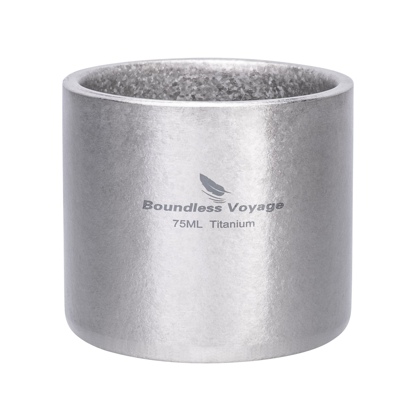 Boundless Voyage 75ml Titanium Double-Wall Mug with Storage Bag, Ultralight Anti-Scald Cup for Camping Hiking Travel Ti3045D