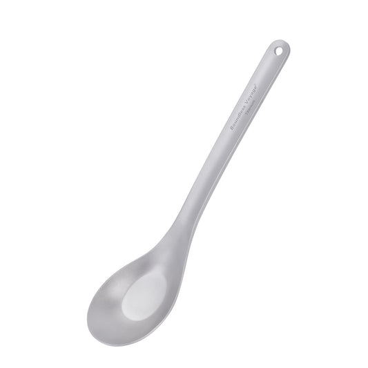 Boundless Voyage Long Handle Pure Titanium Soup Spoon | Ultralight Reusable Cutlery for Camping, Hiking & Daily Use Ti1029T