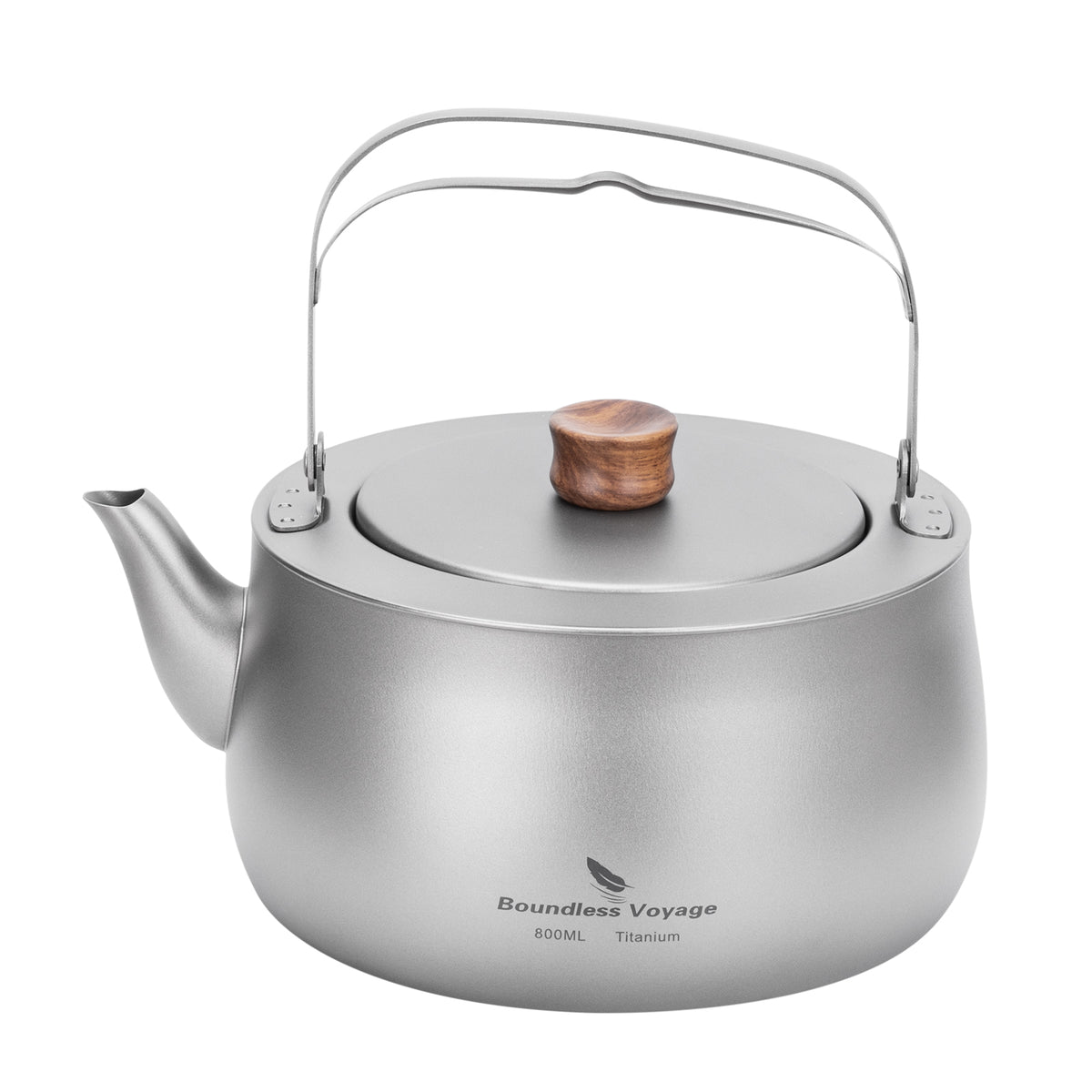 Boundless Voyage Titanium Camping Kettle 800ml with Folding Handle for Outdoor Camping Ti3130D