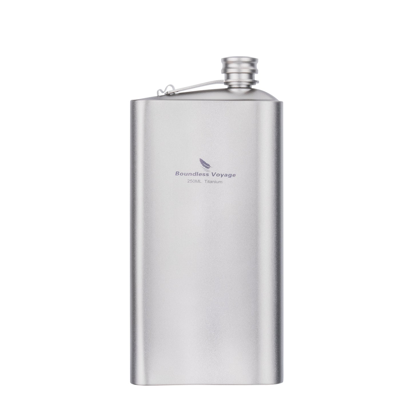 Boundless Voyage 250ml Titanium Hip Flask Ultralight Durable Camping Flask Bottle for Whiskey Vodka Wine Outdoor Travel Equipment Ti3074D