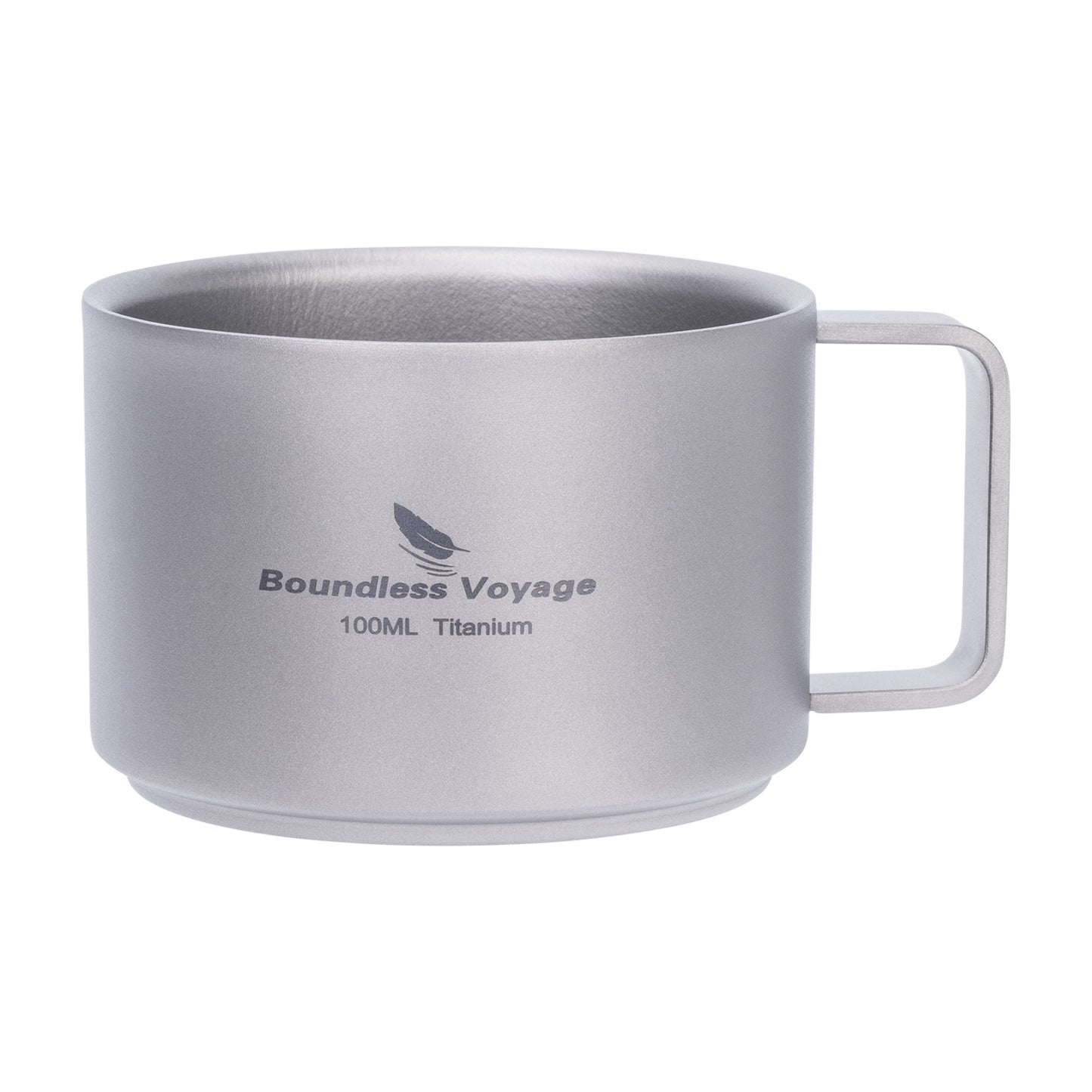 Boundless Voyage 100ml Double Wall Pure Titanium Mini Coffee Mug | Ultralight Portable Cup for Camping, Hiking & Picnic Ti3085D