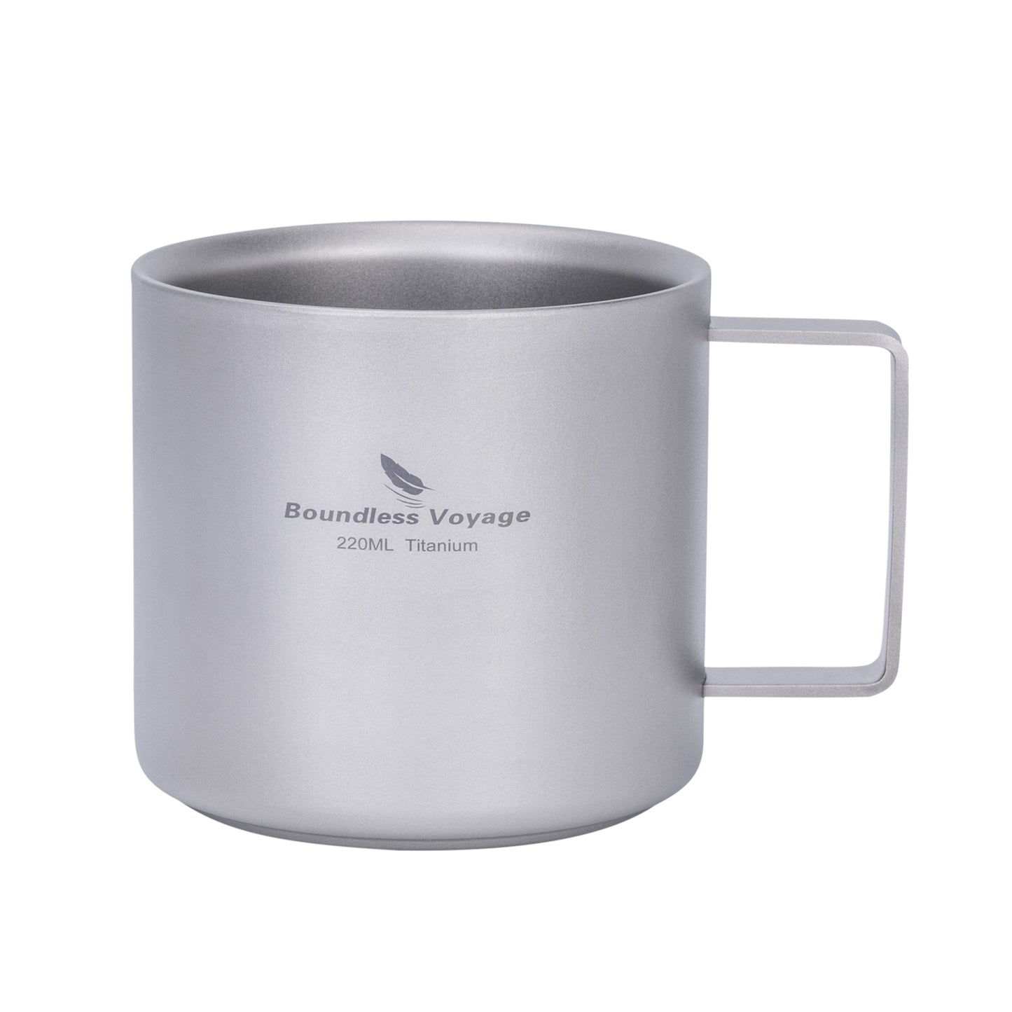 Boundless Voyage 220ml Double Wall Titanium Coffee Cup, Lightweight Portable Insulated Mug, Outdoor Camping Travel Tableware Ti3052D
