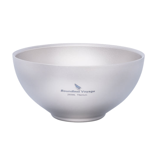 Boundless Voyage 260ml Titanium Double-Wall Bowl, Ultralight Anti-Scald Camping Bowl for Hiking Outdoor Home Ti1081T