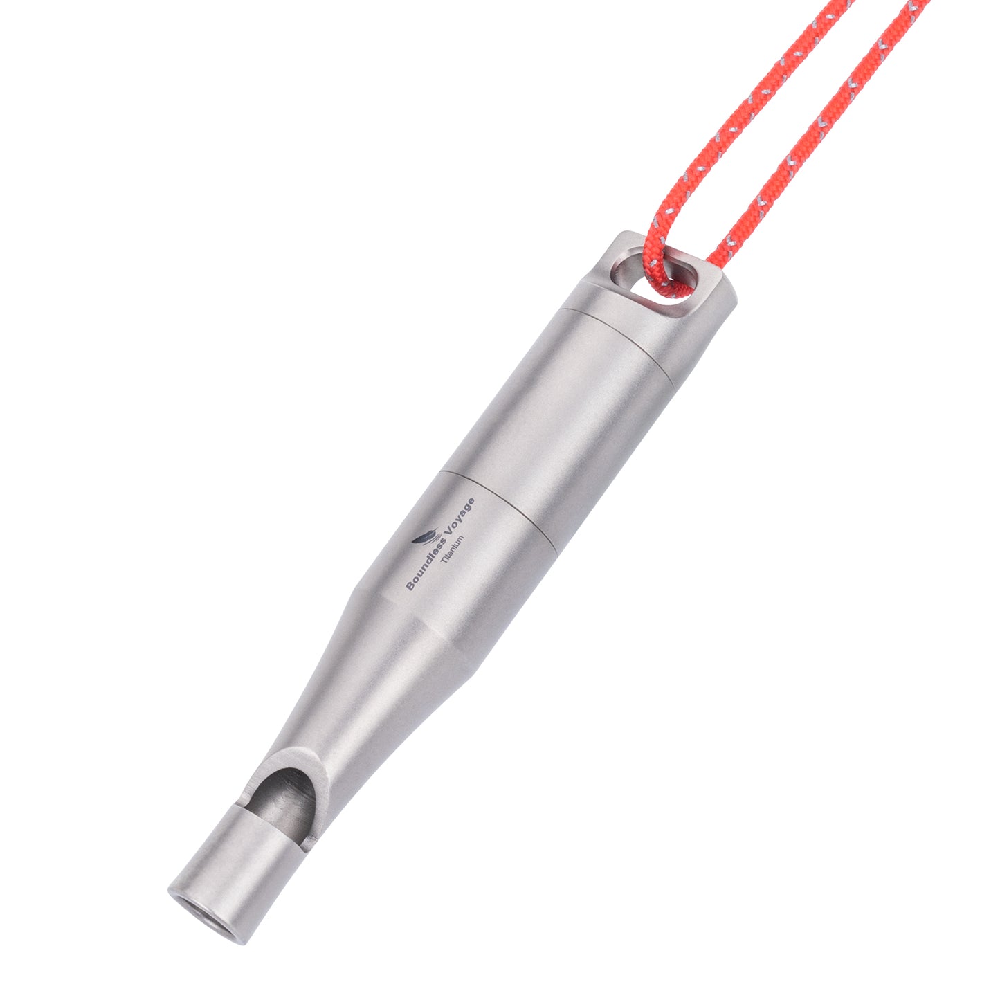 Boundless Voyage Titanium Whistle Emergency Survival Safety Whistles with Lanyard Loud for Outdoor Camping Hiking Coaches Training Sports Keychain Whistle Signaling Tool Ti9017O