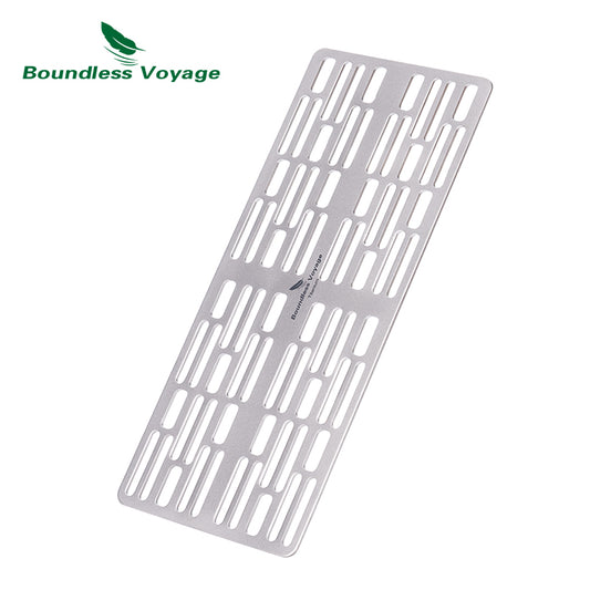 Boundless Voyage Titanium Charcoal BBQ Grill Plate Barbecue For Food Potato Vegetable in Family Garden Outdoor Hiking Camping Ultralight Durable