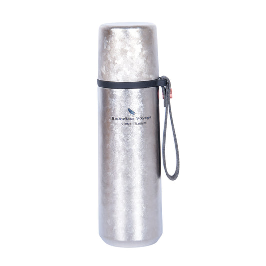 Boundless voyage Titanium Vacuum-Insulated Beverage Bottle Large Capacity 510ml Outdoor Portable Vacuum Flask water bottles Hiking water bottle Ti3011D
