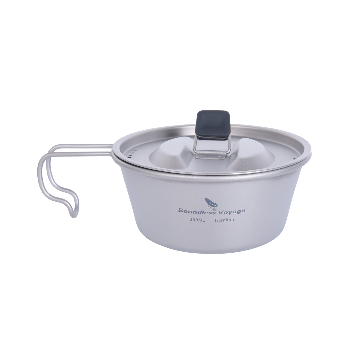 Boundless Voyage Titanium Sierra Bowl Cup with Handle & Lid | Portable Outdoor Camping Tableware Mug, 350ml / 520ml for Hiking Travel  Ti1097T -Ti1099T