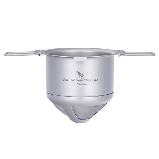Boundless Voyage Titanium Folding Coffee Drip Filter, Ultralight Portable Hanging Ear Hand Brew Coffee Filter, Fits Mugs with 6.5cm–12.5cm Diameter Ti6002P