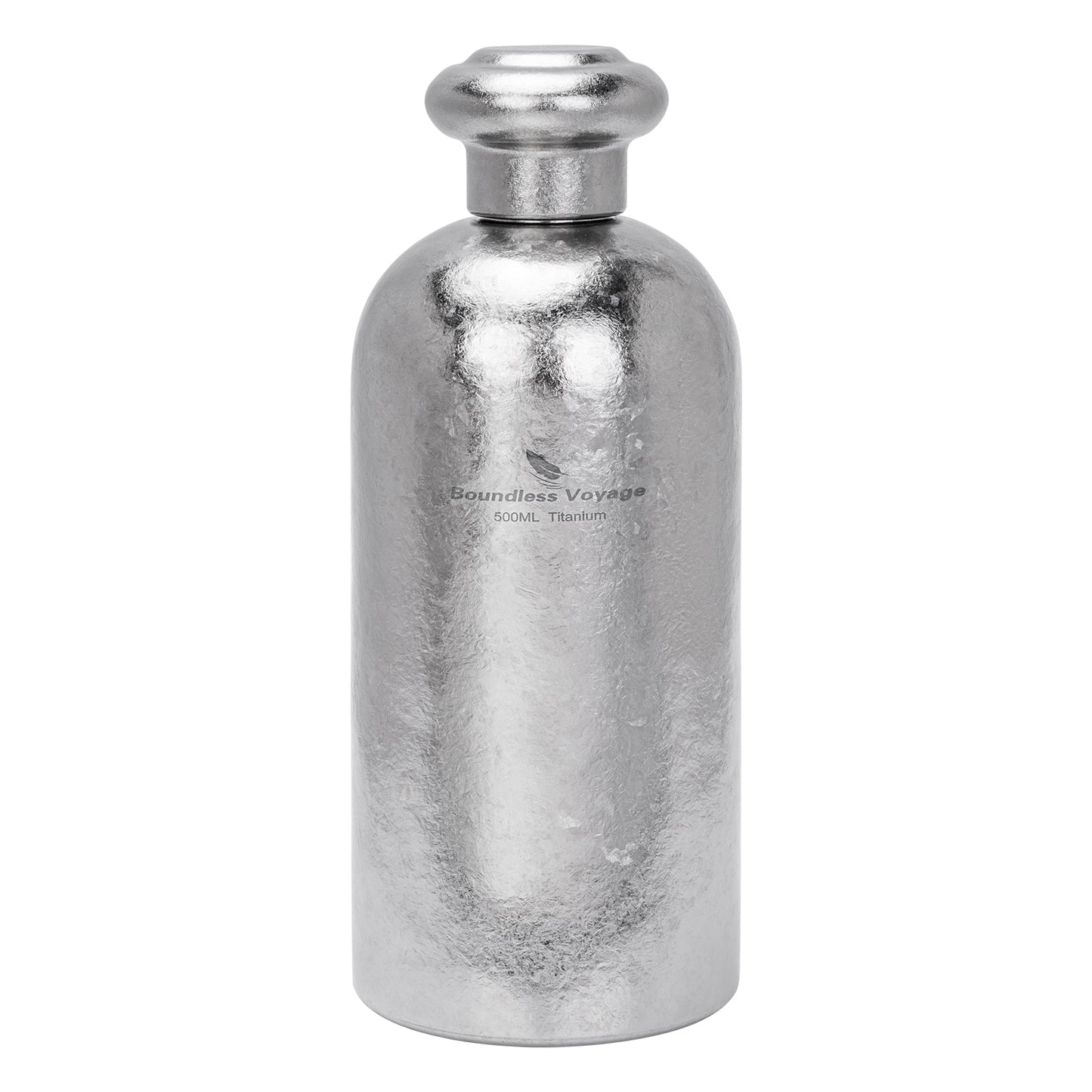 Boundless Voyage 500ml Coating-Free Titanium Flask bottle, Leakproof Narrow Mouth Portable Liquor Bottle for Travel Camping Hiking Ti3268A