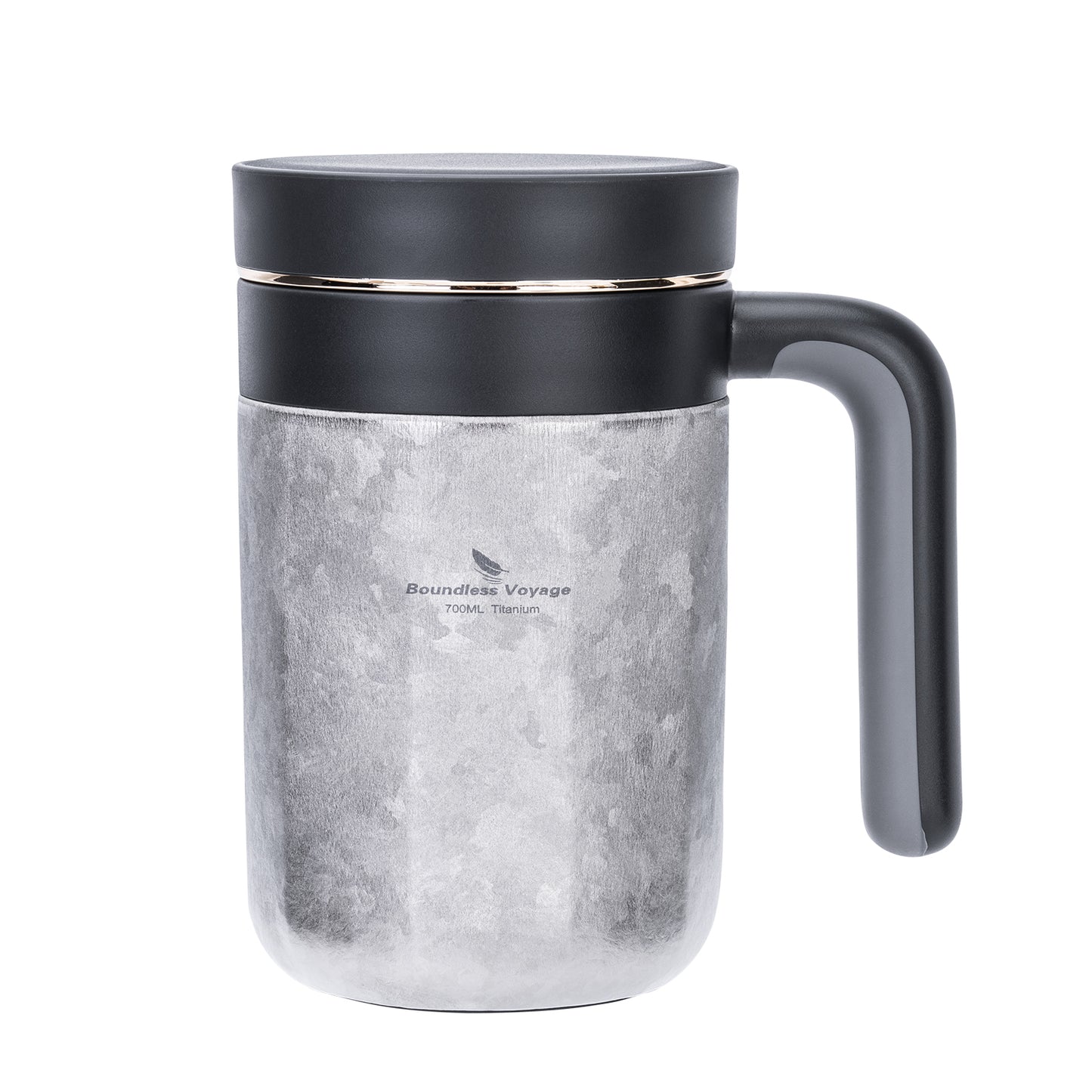 Boundless Voyage 700ml Pure Titanium Double Wall Insulated Cup with Lid & Coffee Filter, Portable Reusable Travel Mug, Keeps Hot & Cold Drinks Ti3237D